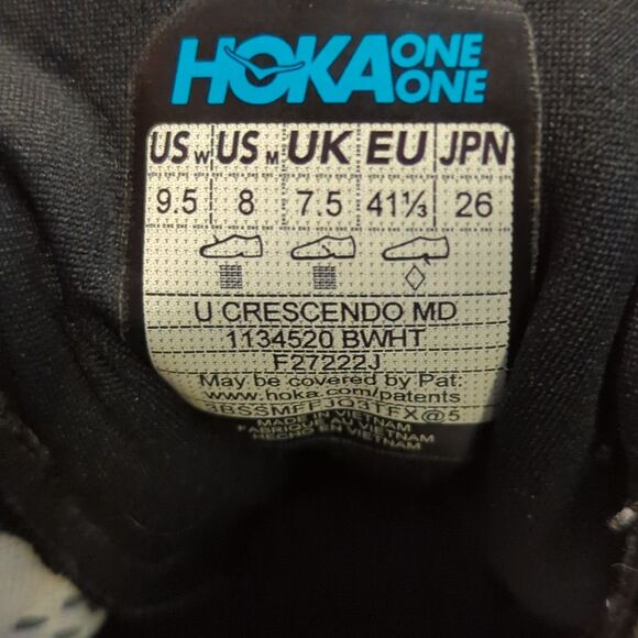 Hoka Crescendo MD Track & Field Running Shoes M 8 W 9.5 Black White 1134520 - Picture 7 of 7